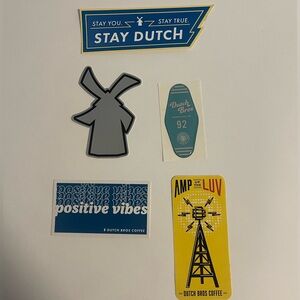 Lot of 5 New Dutch Bro Stickers. Great addition to any collection, Rare finds!